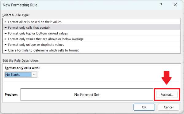 how to highlight blank cells in excel using conditional formatting