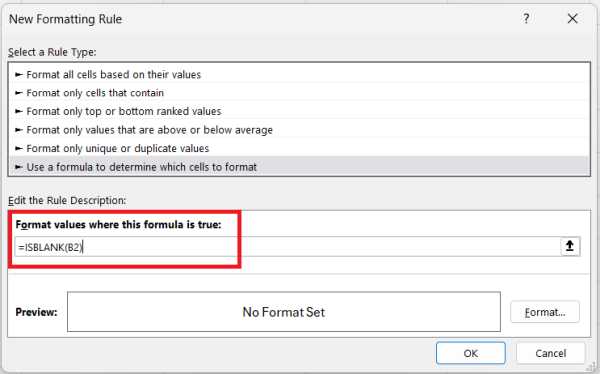 highlight if blank excel