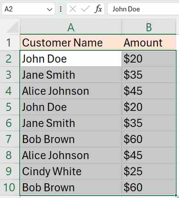 hide duplicates in excel