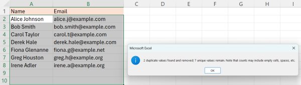 how to delete duplicates in excel mac