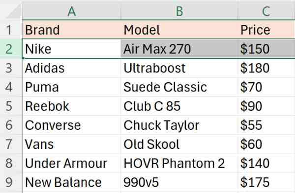 highlight selected row excel