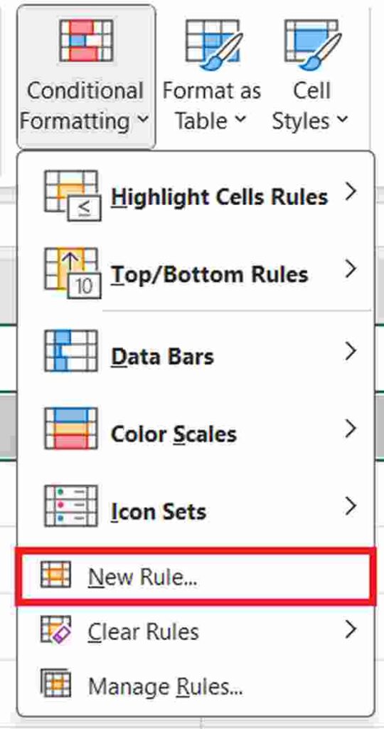 highlight row in excel when selected