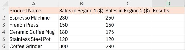 excel how to compare two lists for matches