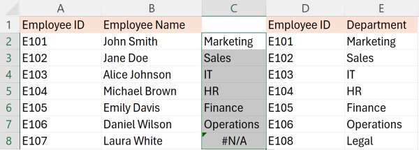 excel vlookup compare two columns