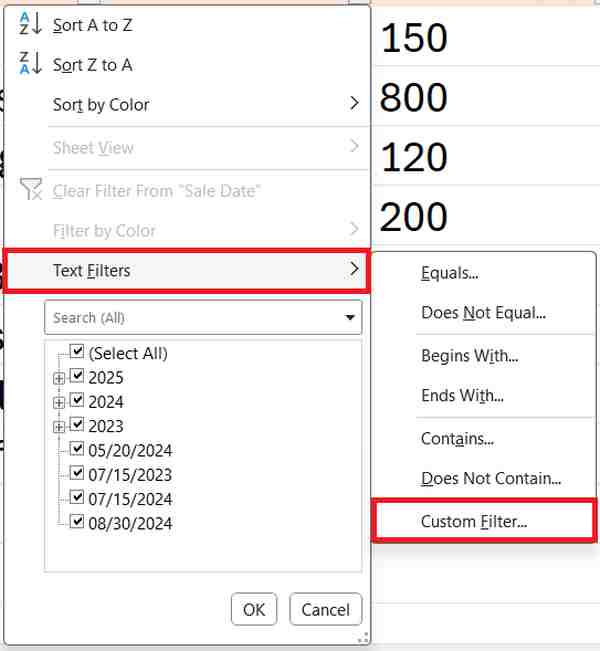 excel date filter formula