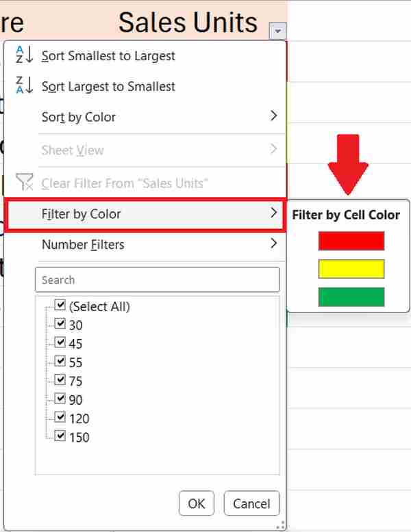 filter by color excel