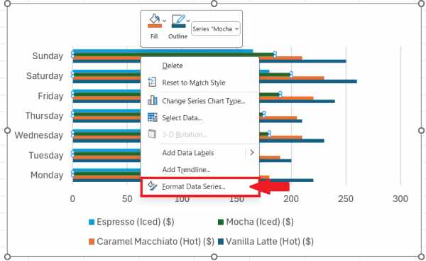 how to change bar width in excel