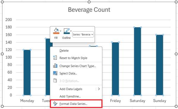 excel bar chart color based on value