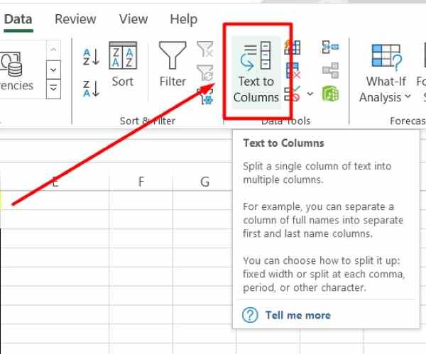 split a single cell in excel