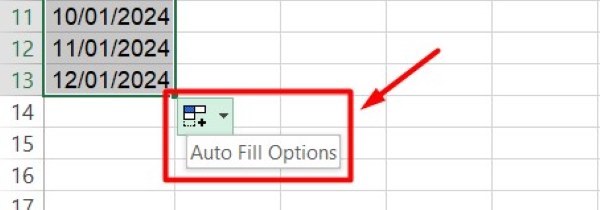 how to fill dates in excel