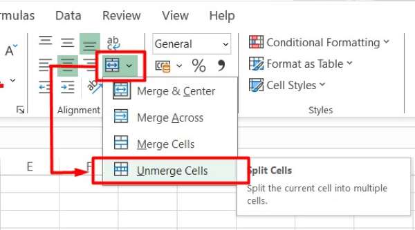 excel can't copy merged cell