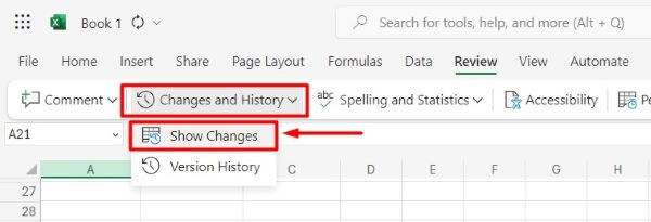 excel highlight changes