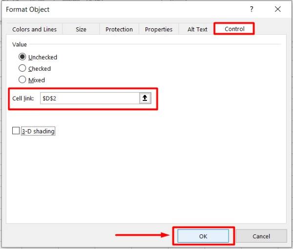 how to insert tick boxes in excel