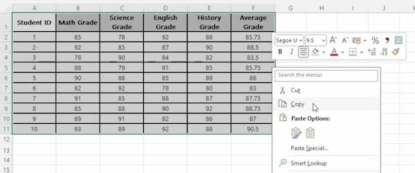 import excel table to powerpoint