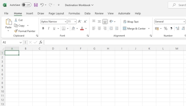 import data from another workbook into excel