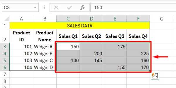 how to fill blank cells in excel