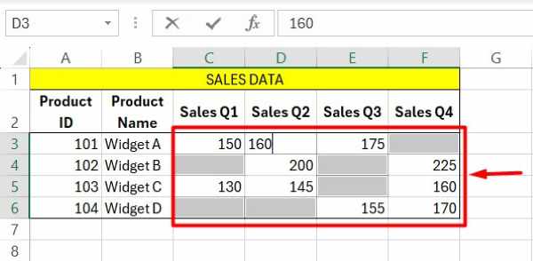 fill blank cells in excel