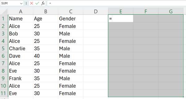 filter only unique values in excel