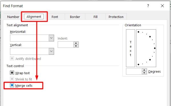 how to locate merged cells in excel