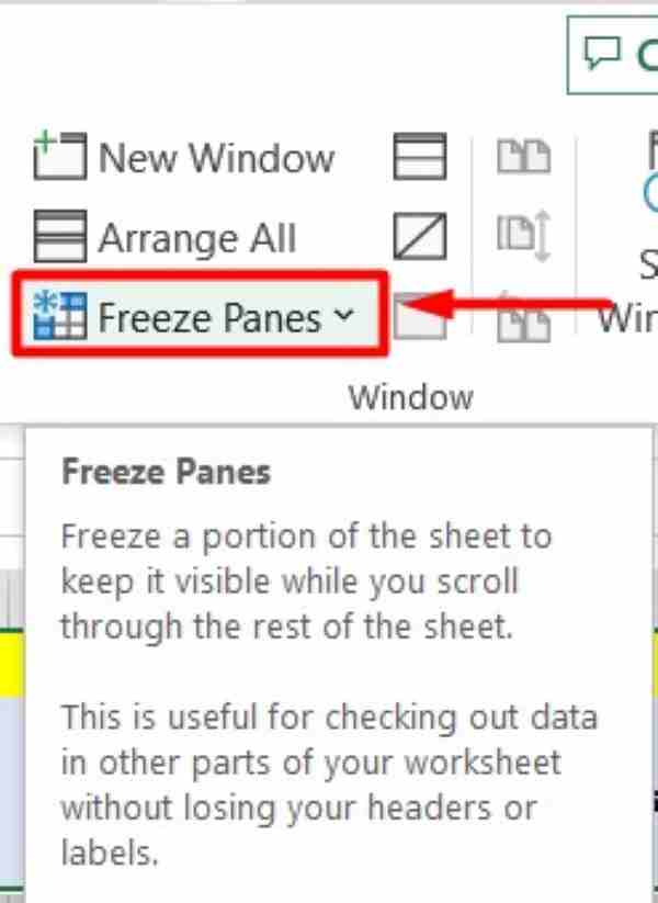 excel freeze second row