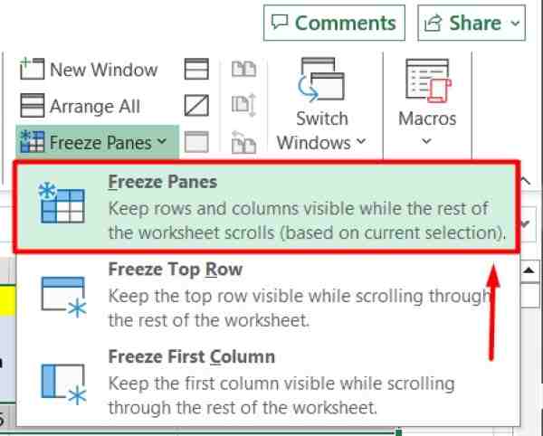 how to freeze the second row in excel