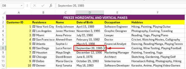 how to freeze horizontal and vertical panes in excel