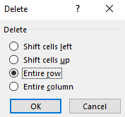 delete blank lines in excel