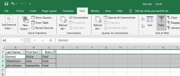 how to delete filtered rows in excel