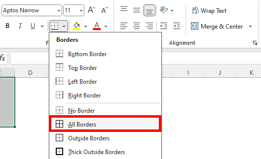 how to insert grid lines in excel