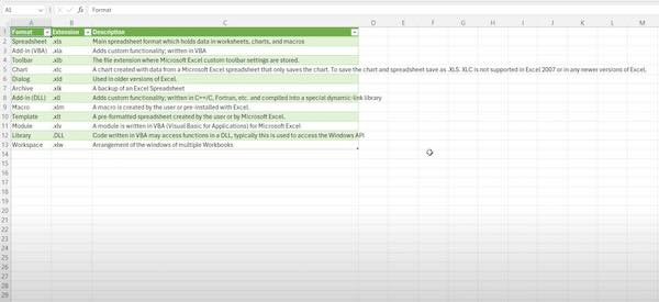 import website data into excel