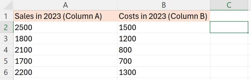 subtract 2 columns in excel
